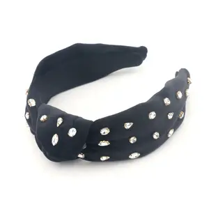 Ventes chaudes velours clair cristal bandeaux pour femmes fête Bling perle bandeau luxe maquillage bandeau - Product Image 2