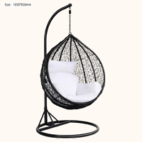 Fauteuil suspendu en macramé Egg Rocking Chair, balançoire Ikean, balançoire automatique à deux places pour adultes, hamac de véranda, balançoire cocon
