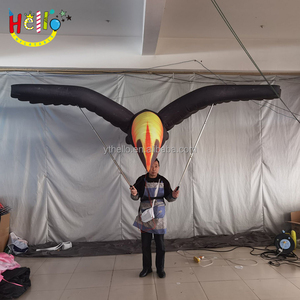 Poupée gonflable en forme d'<span class=keywords><strong>oiseau</strong></span> avec éclairage LED personnalisé, costume de grue gonflable imprimé pour défilé, soirée, spectacle - Product Image 5