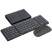 Ultra ince 3-Fold kablosuz klavye ve fare Combo Tablet dizüstü ve cep telefonu için şarj edilebilir taşınabilir bilgisayar seti