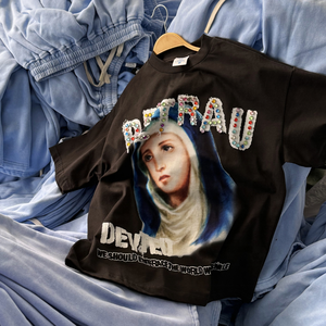 Venta al por mayor 100% algodón Boxy estampado recortado en blanco Casual Ropa de calle Fabricantes Hombres Streetwear Oversized Drop Shoulder camiseta - Product Image 1