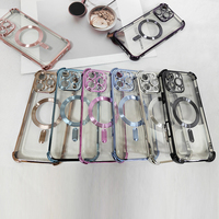 Funda Protectora para Teléfono con Marco Magnético Anti-caídas, Recubrimiento de Gel de Sílice Líquido de Alta Calidad y Bajo Precio, Serie 17, con Protección de Oro Electroplacado