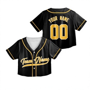 Custom Baseball Jersey for Kids Adults Personalized Color Team Jersey <b>Crop</b> <b>Top</b> Game Day Matching Outfit Women Girls Fans - Product Image 4