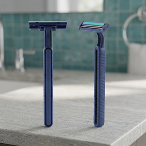 Professional Barber Grade Stainless Steel Shaving Razor Twin Blade Plastic/Wood <b>Handle</b> Rust Resistant <b>Long</b> Lasting Edge Durable - Product Image 3
