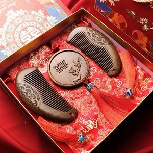 Cadeau de mariage de style traditionnel chinois pour la demoiselle d'honneur, peigne en bois, ensemble de souvenirs, cadeaux de remerciement en gros pour femmes - Product Image 2
