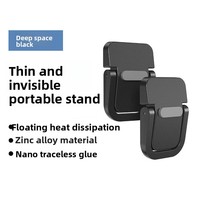 Support pour ordinateur portable en alliage d'aluminium ultra-mince pliable ergonomique auto-adhésif support de refroidissement pour ordinateur portable pour le bureau et les voyages