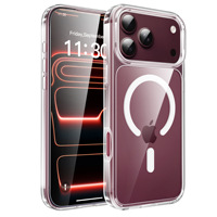 Coque de téléphone magnétique transparente anti-jaunissement en TPU et PC hybride pour chargement sans fil, compatible iPhone 18 17 16 15 Pro Max – Vente en gros