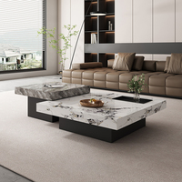 Ensemble de table basse en travertin Dragon Mart meubles Design de Dubaï Table basse d'art de sable de style marocain Beige