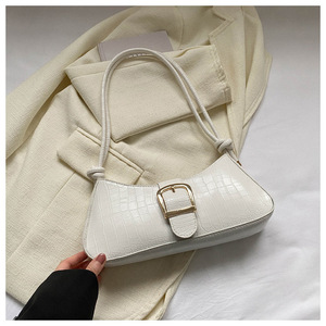 Borsa Baguette Vintage da Donna in Pelle PU Goffrata Coccodrillo con Dettaglio Fibbia Metallica - <span class=keywords><strong>Mini</strong></span> Borsa a Spalla Sottobraccio per Uso Quotidiano - Product Image 5