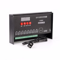 Controlador de tiras led rgb 512 pixels, cor completa t8000a ttl t8000ac dmx 8192 rgb sd card controlador rgb programável
