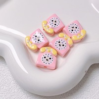 Perles décoratives en acrylique, imprimées double face, motif dessin animé, forme téléphone, trou droit, pour DIY, chaînes de téléphone portable et bijoux