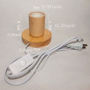 Soporte de luz nocturna Base de luz Tira larga Base personalizada para dormitorio Ranura de madera Bases de latas Enchufe Tornillo Bombilla Sólido con decoración de enchufe - Product Image 4