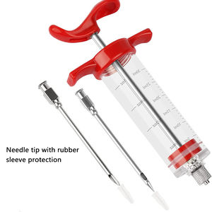 प्रीमियम टर्की फूड इंजेक्टर सेट प्लास्टिक मैनुअल मांस मार्नेड इंजेक्टर सिरिंज किट 3 सुइयों के साथ - Product Image 3