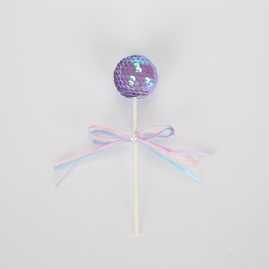 Sequin Ball Cake Toppers Round Plastic Handmade Birthday Party Dessert Table Decoration Plug - Product Image 3