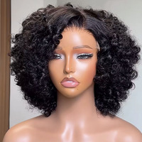 Perruques Lace Front Long Bob sans colle, à boucles rebondissantes, double densité, en cheveux brésiliens Remy, avec fermeture en dentelle transparente, cuticules brutes alignées