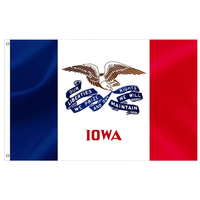 Drapeaux d'États américains en polyester 3x5FT de l'État de l'Iowa avec œillets métalliques pour fêtes, défilés, événements sportifs et décorations extérieures