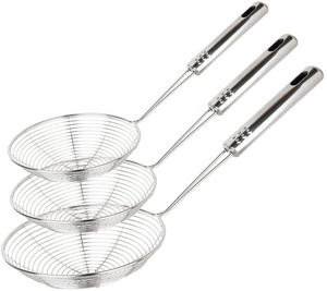 3 Cái Lọc Muôi Dây Thép Không Gỉ Skimmer <span class=keywords><strong>Spoon</strong></span> <span class=keywords><strong>Set</strong></span> Xử Lý Bếp Chiên Thực Phẩm Pasta Mì <span class=keywords><strong>Spaghetti</strong></span> Mì 32.5Cm Skimmer - Product Image 1