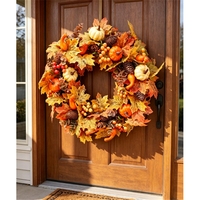 Karangan Bunga Hydrangea Sutra Hijau Besar Grosir, Tahan Air, Buatan Tangan, untuk Wisuda, Thanksgiving, Halloween