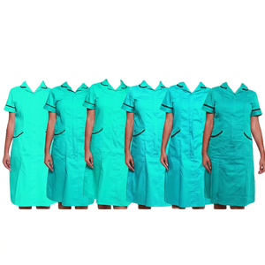 FUYI Universal Medical <b>Scrub</b> <b>Sets</b> for Unisex-Polyester/Cotton Twill Fabric-Shirt-style Top-Short Sleeves-Hospital Use - Product Image 1