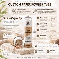Tube en papier kraft biodégradable sur mesure, avec tamis, pour poudre libre, cylindre cosmétique, shaker, fabrication directe d'usine, pour OEM