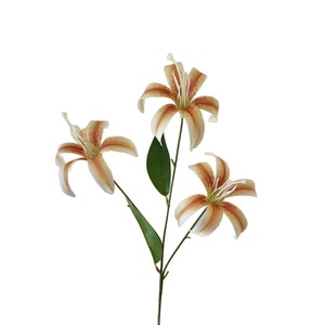 Flores de lirio artificiales Junheyuan, arreglo de flores de seda de 3 cabezas para decoración de bodas y hogar - Product Image 5