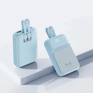 2024 Trending Promotie Cadeau Hoge Kwaliteit Power Bank Met Kabel Aangepaste Logo Mobiele Power Bank 100000Mah Snel Opladen