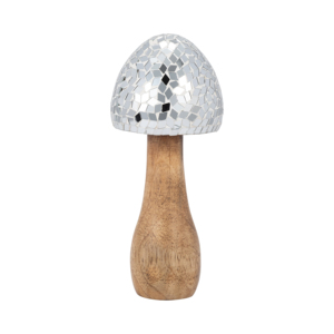 Statuetta a forma di fungo con base in legno di mango, scultura decorativa per l'arredamento di casa, ufficio e stanza, ornamento elegante - Product Image 2