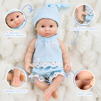 Muñeca Reborn de Silicona Platino 100% de Cuerpo Completo, 6 Pulgadas, Mini Juguete Suave, Modelo DIY, Ojos Abiertos Realistas, Color Similar a la Piel, Lavable