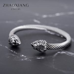 Lion Head Cuff <b>Bangles</b> <b>Bracelets</b> for Women Men Stainless Steel Manufacture Jewelry Hip Hop Design - Product Image 4