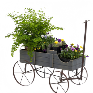 Chariot de jardin décoratif écologique <span class=keywords><strong>pour</strong></span> <span class=keywords><strong>potager</strong></span> surélevé, avec roues flexibles et longue poignée, facile à assembler - Product Image 1