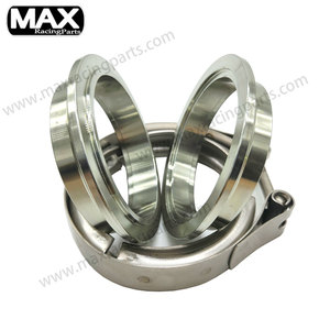 3 ''304ss thép không gỉ Turbo hệ thống ống xả V ban nhạc v-band kẹp Kit với thép carbon mặt bích Nam Nữ Thiết kế clip - Product Image 1