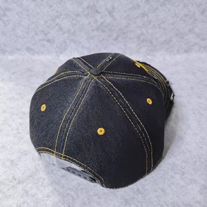 Custom Vintage Distressed Baseball <b>Cap</b>, Black Washed Denim Trucker Hat with Embroidery, Adjustable Snapback Hat for Men <b>Women</b> - Product Image 4