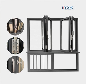 Low E Double Glass Aluminium Black Frame Bifold <strong>Windows</strong> Soundproof NFRC Modern Exterior Garden American Bar Bifold <strong>Window</strong> - Product Image 2