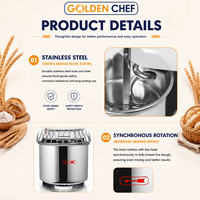Pétrin Professionnel Spirale pour Pâte à Pizza, Capacités 3kg 5kg 8kg 10kg 12kg 15kg 20kg 25kg 50kg 100kg