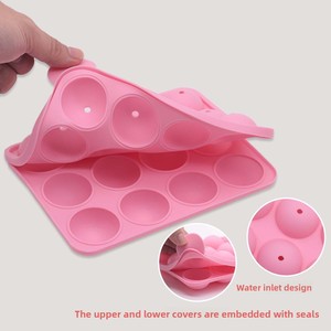 <span class=keywords><strong>Moule</strong></span> à sucettes en silicone de qualité alimentaire, 12 cavités, forme boule, DIY, résistant aux hautes températures, facile à démouler, réutilisable, pour gâteaux - Product Image 2