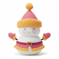 Jouet en peluche personnalisé en coton PP, mignon, OEM, faible MOQ, doux, de haute qualité, unisexe, bonhomme de neige brodé avec chapeau pour Noël