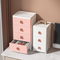 Meilleure Vente Commode pour Enfants avec Poignée Lapin Mignon, en Plastique Non Toxique, Meuble de Rangement à Tiroirs pour Jouets et Vêtements pour Chambre d'Enfant
