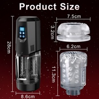 Masturbateur masculin Stroker 7 modes de poussée et de rotation & 7 modes de léchage vibrants Machine sexuelle mains libres Pocket Pussy Fonction éclatement à un clic