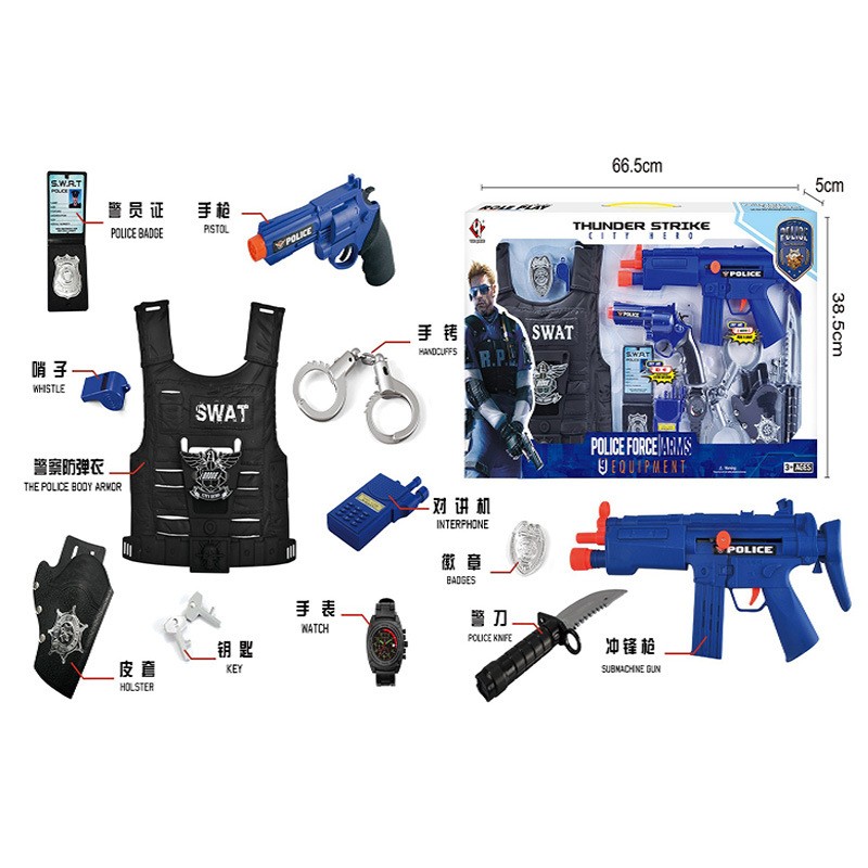 2023 новый детский фестиваль ролевые игры Полицейский набор униформа наряд Играйте в полицейские костюмы, полицейская игрушка, Детская полиция