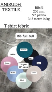 Wholesale 220gsm Lightweight Full Dull <b>Knitted</b> Polyester <b>Rib</b> Fabric Multi-Use Anti-Static for Dress Boys Girls - Product Image 3