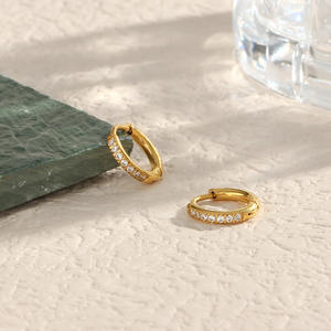 Orecchini a Cerchio con Zirconi e Diamanti CNC in Acciaio Inossidabile per Donne, Gioielli Pendientes Boucle D'oreille Brincos Aretes Joias - Product Image 4