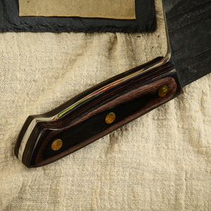 Cuchillo de carnicero chino de estilo antiguo tradicional serbio, herramienta de hoja gruesa, afilada, grande, hecha a mano - Product Image 5