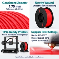 Filament d'imprimante 3D TPU 95A 1,75 mm 1 kg compatible avec les imprimantes 3D Bambu Lab et Creality pour prototypes de chaussures en treillis