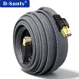 Cable Ethernet CAT8 Plano Trenzado de Longitud Personalizada OEM de Fábrica, 40Gbps 2000MHz SFTP Blindado RJ45, Cable de Conexión LAN de 0.5-30m para Juegos - Product Image 1