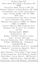 E10 11 inç 60V 6000W Çift Motorlu Katlanabilir Elektrikli Scooter 90KM/S Yüksek Hızlı Arazi Tipi E-Bisiklet