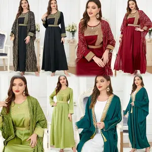 High Quality 2024 Luxury Abaya Dubai Islamic Women's Clothing Wholesale Long Sleeve traditional Muslim clothing and accessories