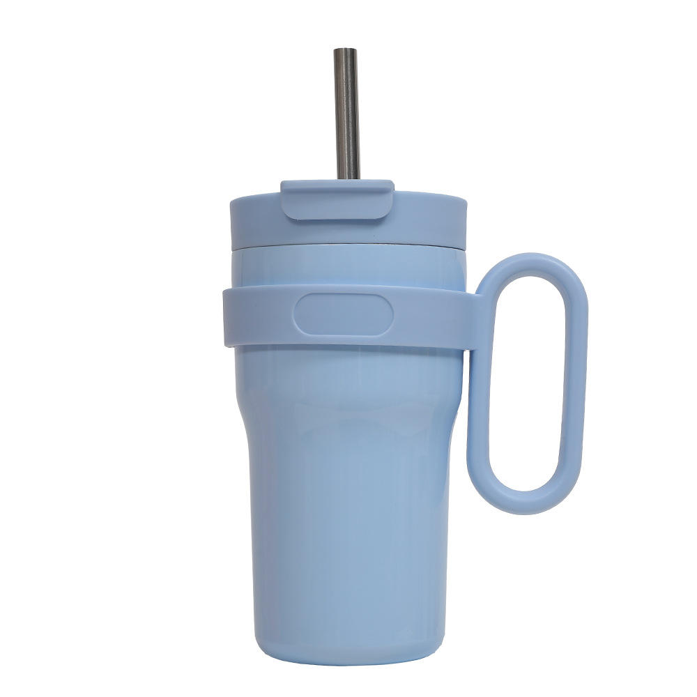 หลอดสแตนเลส60670สีฟ้าอ่อนขนาด24ออนซ์