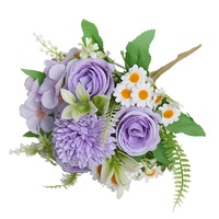 Bouquet de mariage en soie artificielle marguerite et rose printanière, accessoires de photographie, décorations de porte pour les fêtes, arrangements floraux, ornements capillaires