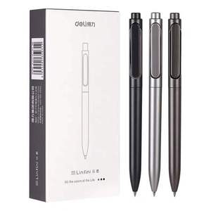 Stylo gel Deli A12 0,5 mm, corps métallique, ouverture par pression, papeterie de bureau et scolaire - Product Image 4