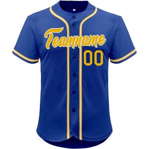 Maillot de baseball personnalisé unisexe pour adulte, boutonné, anti-humidité, imprimé avec le nom et le numéro de l'équipe, grande taille - Product Image 1